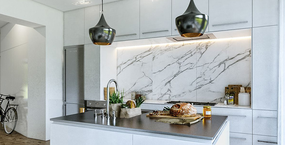 Image of kitchen inter-cabinet wall covering