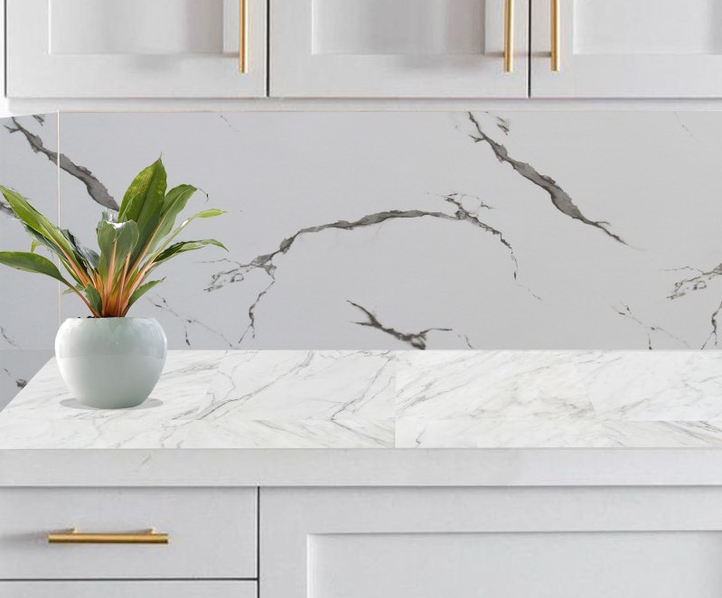 تصویر دیوارپوش بین کابینتی طرح سنگ