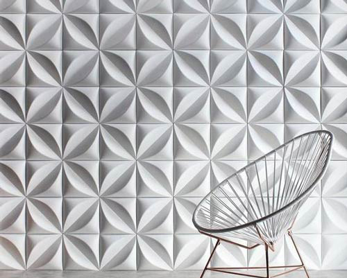 White 3D Wall Covering Image