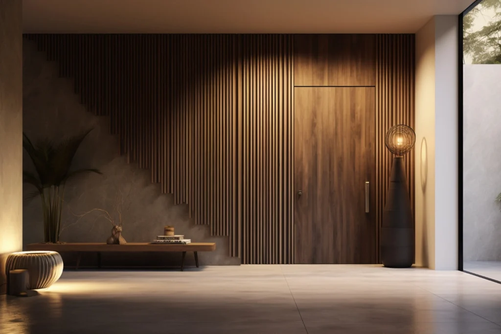 pasting panels on the wall